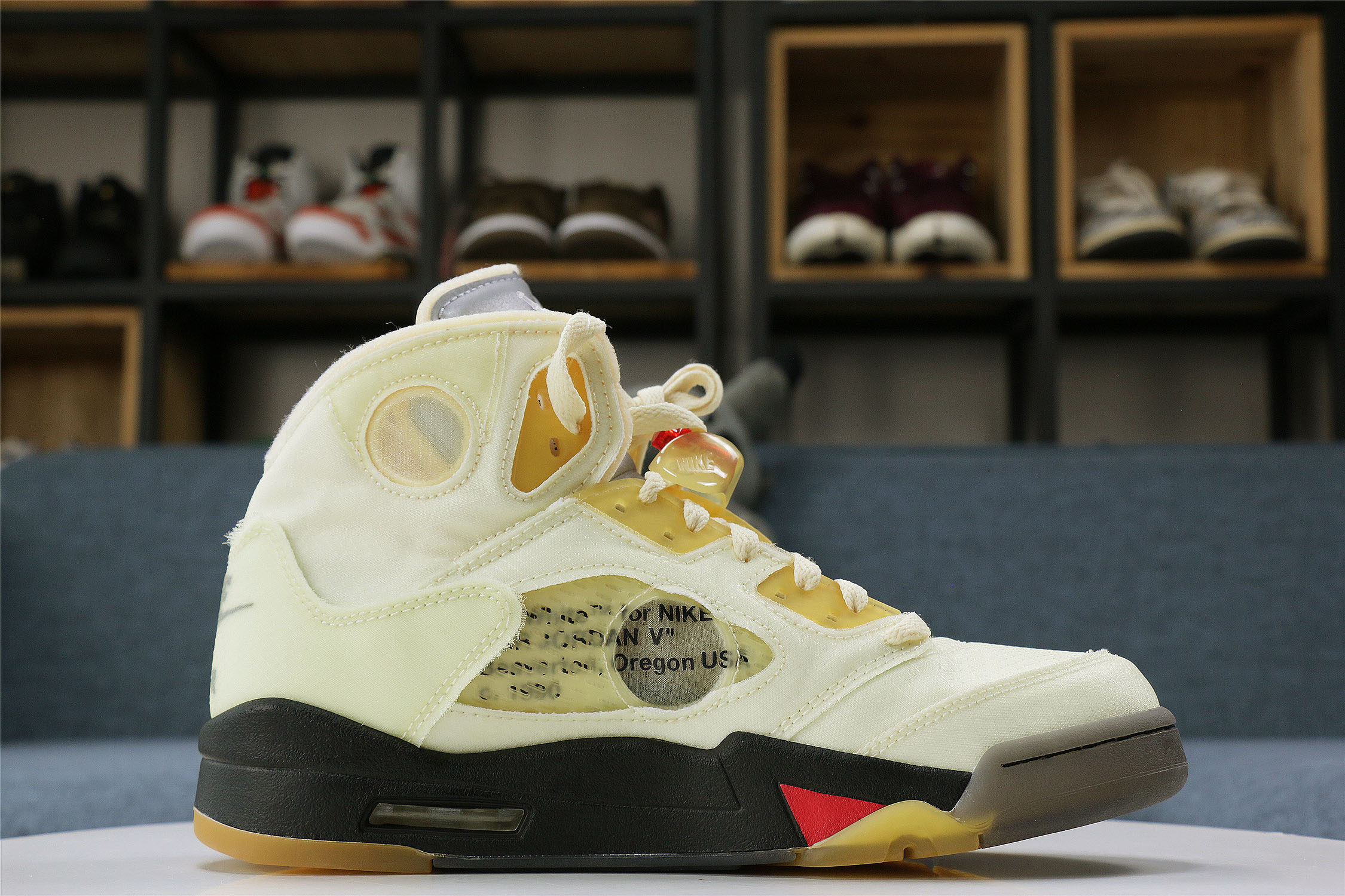 Off White x Air Jordan 5 Retro Sail/Plot twist (LN5 A1 Batch)