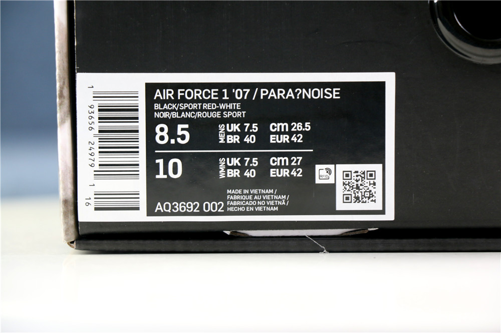 PEACEMINUSONE x Nike Air Force 1 Low Para-noise Black Red