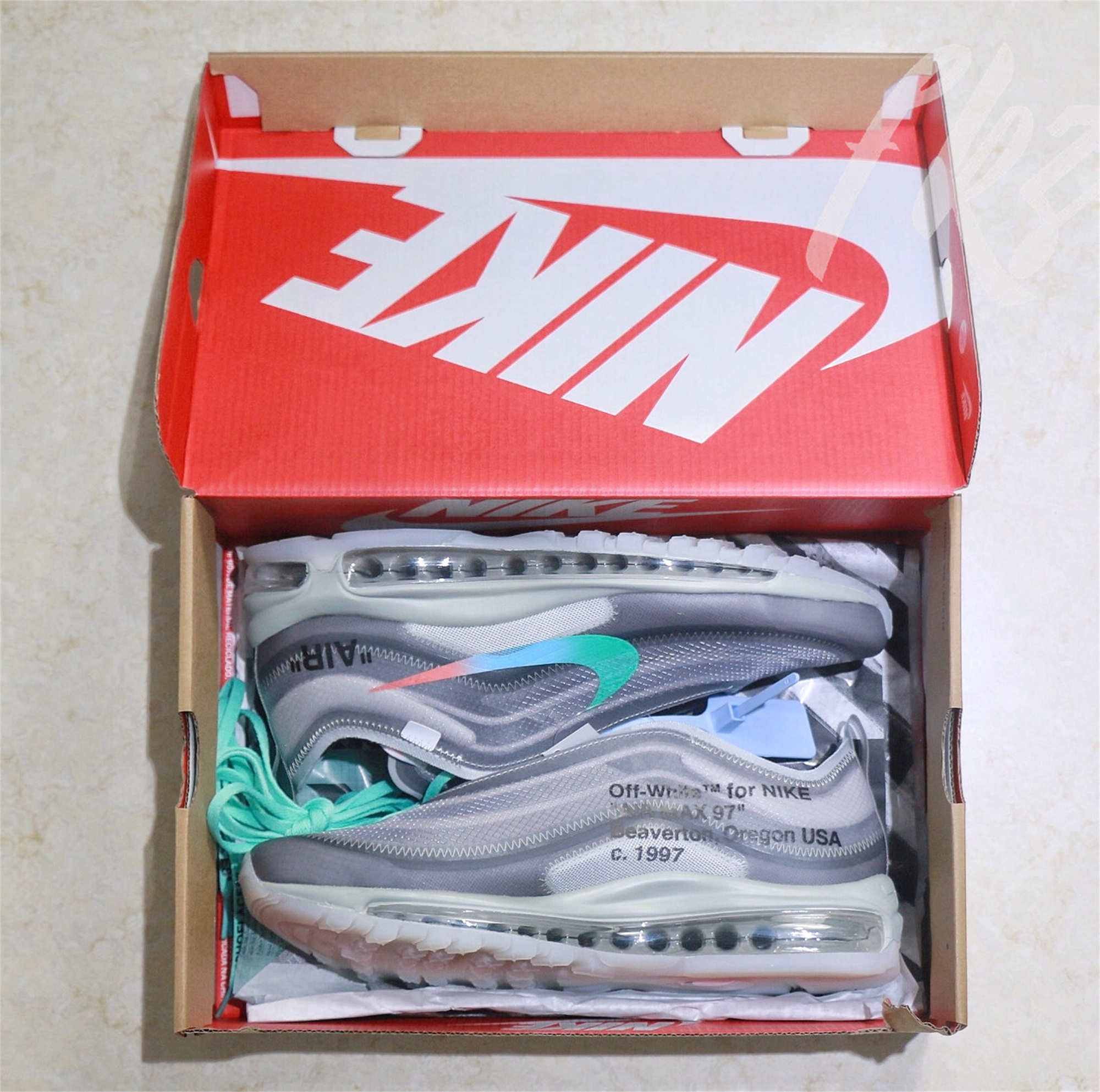 Off White X Air Max 97 Grey Menta