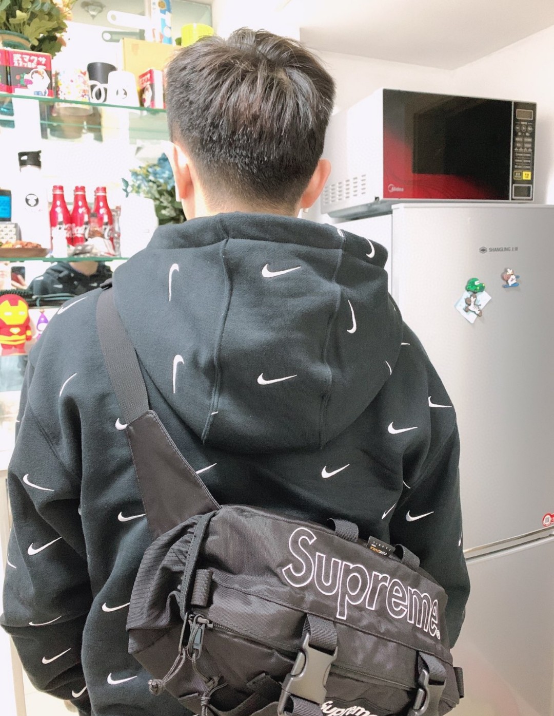 NK swoosh Nike full hook embroidery sports department hooded sweatshirt