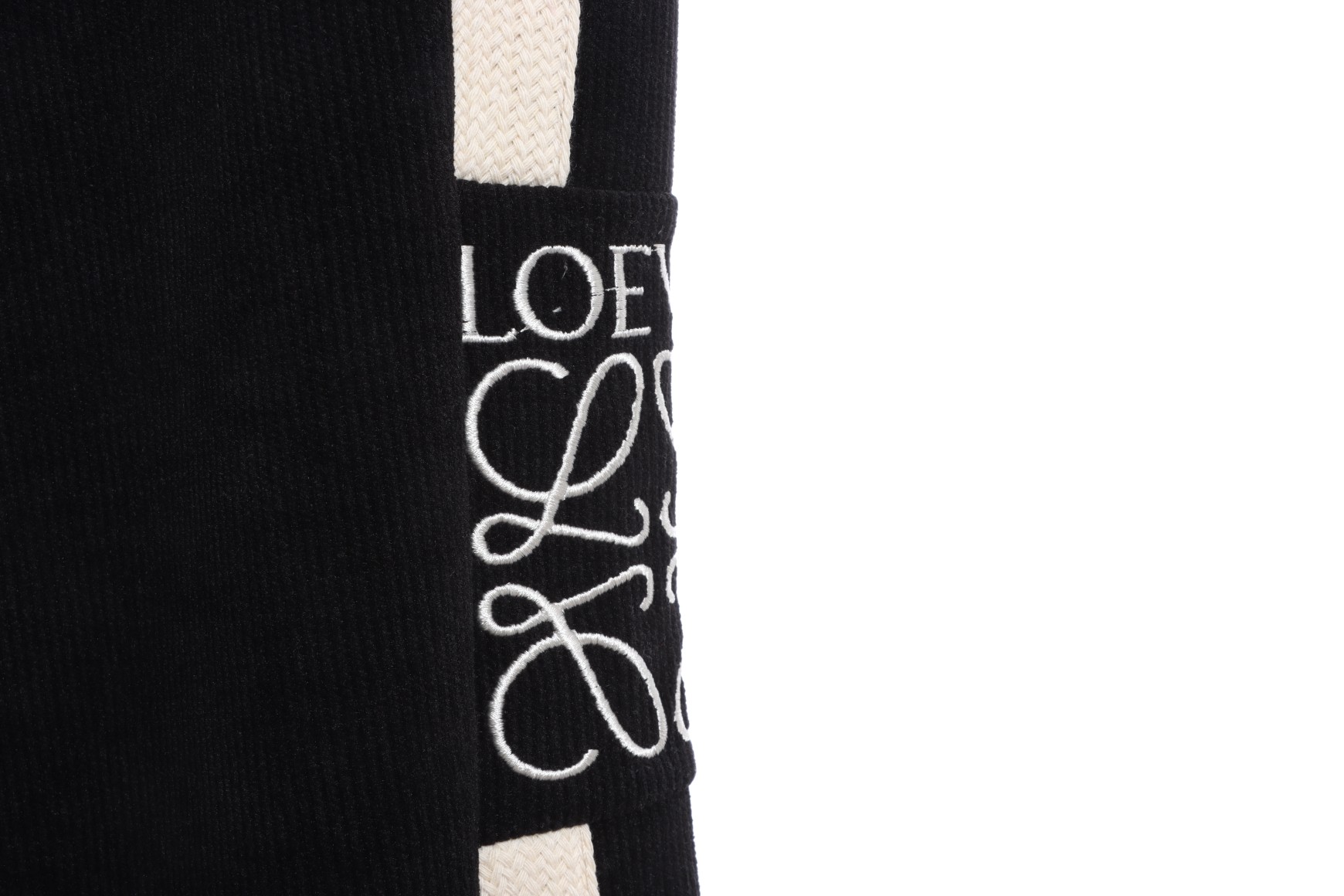 LOEVVE 22FW corduroy side logo letter embroidered sweatpants