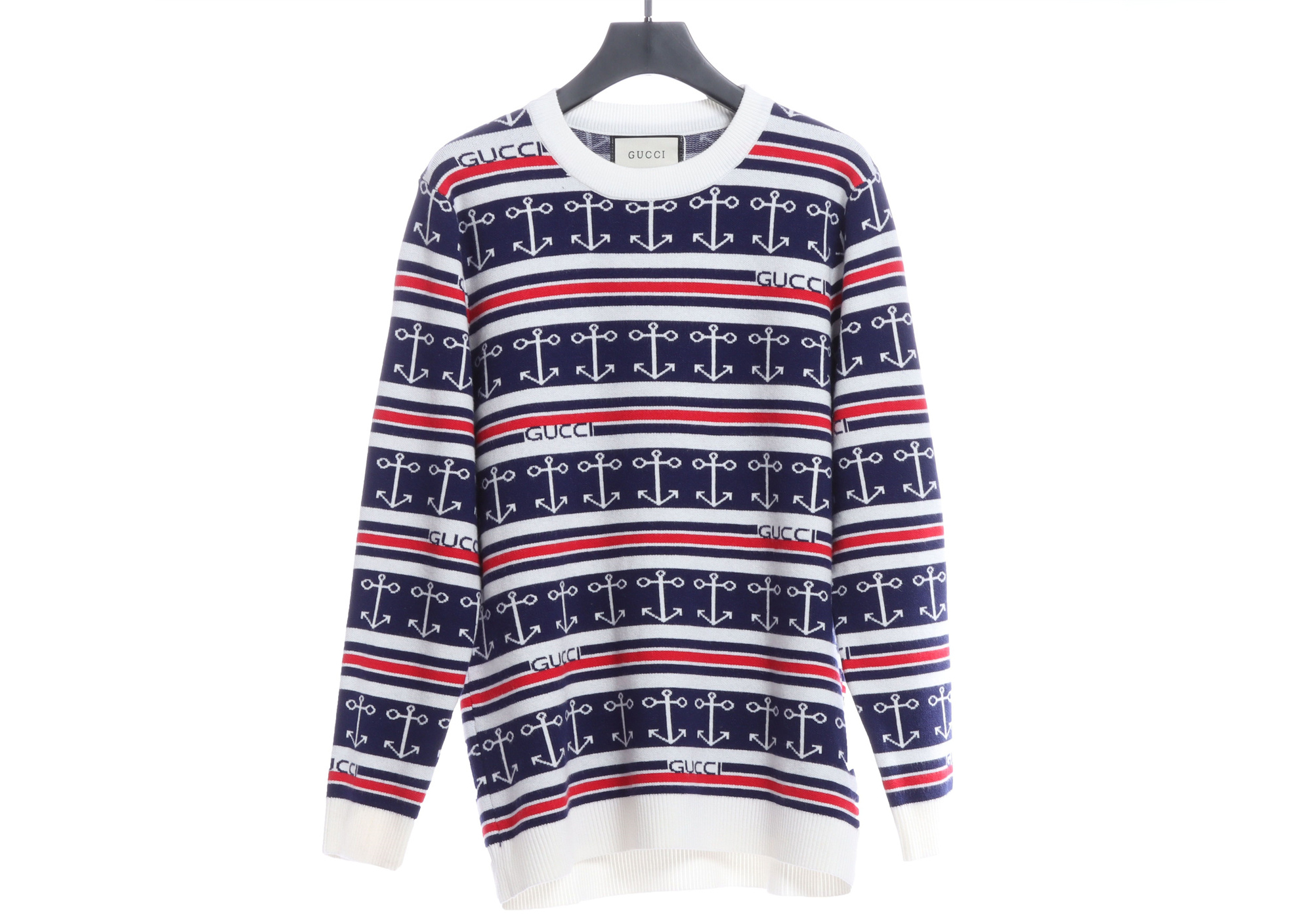 GUC1 guc anchor jacquard wool sweater