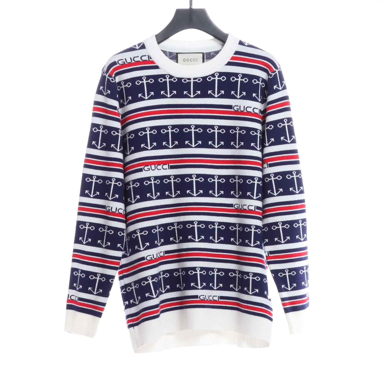 GUC1 guc anchor jacquard wool sweater