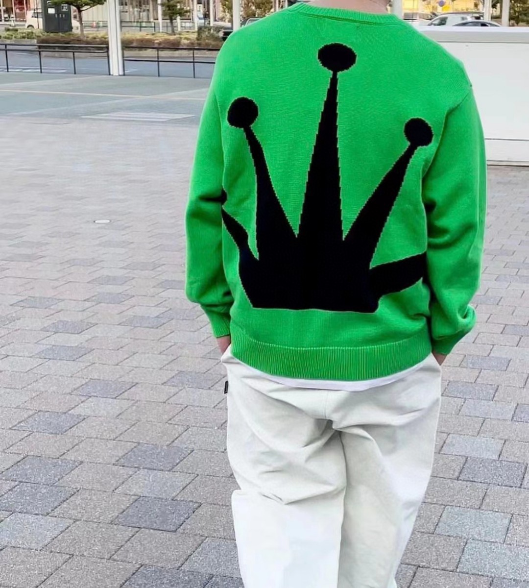 Stussy22SS Crown Crew Neck Pullover Long Sleeve Sweater