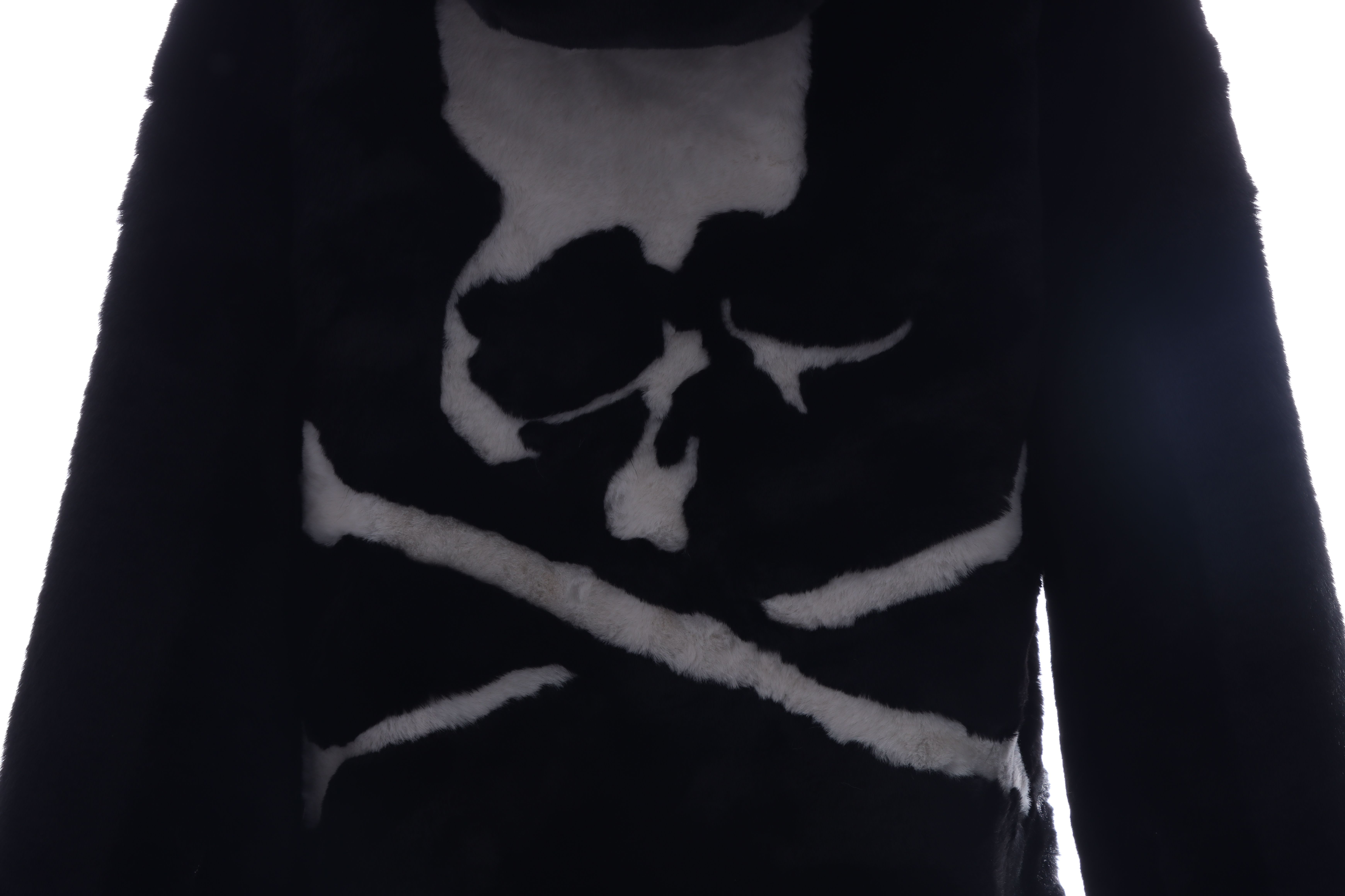 Mastermind Japan MMJ Big Skull Mink Fleece Hooded Fur Coat