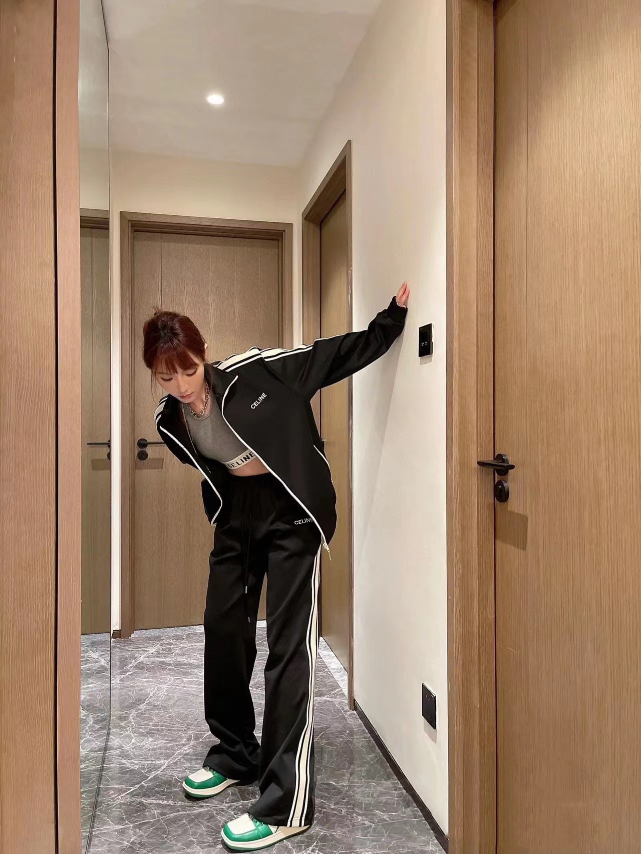 C3l1ne side webbing panel suit trousers