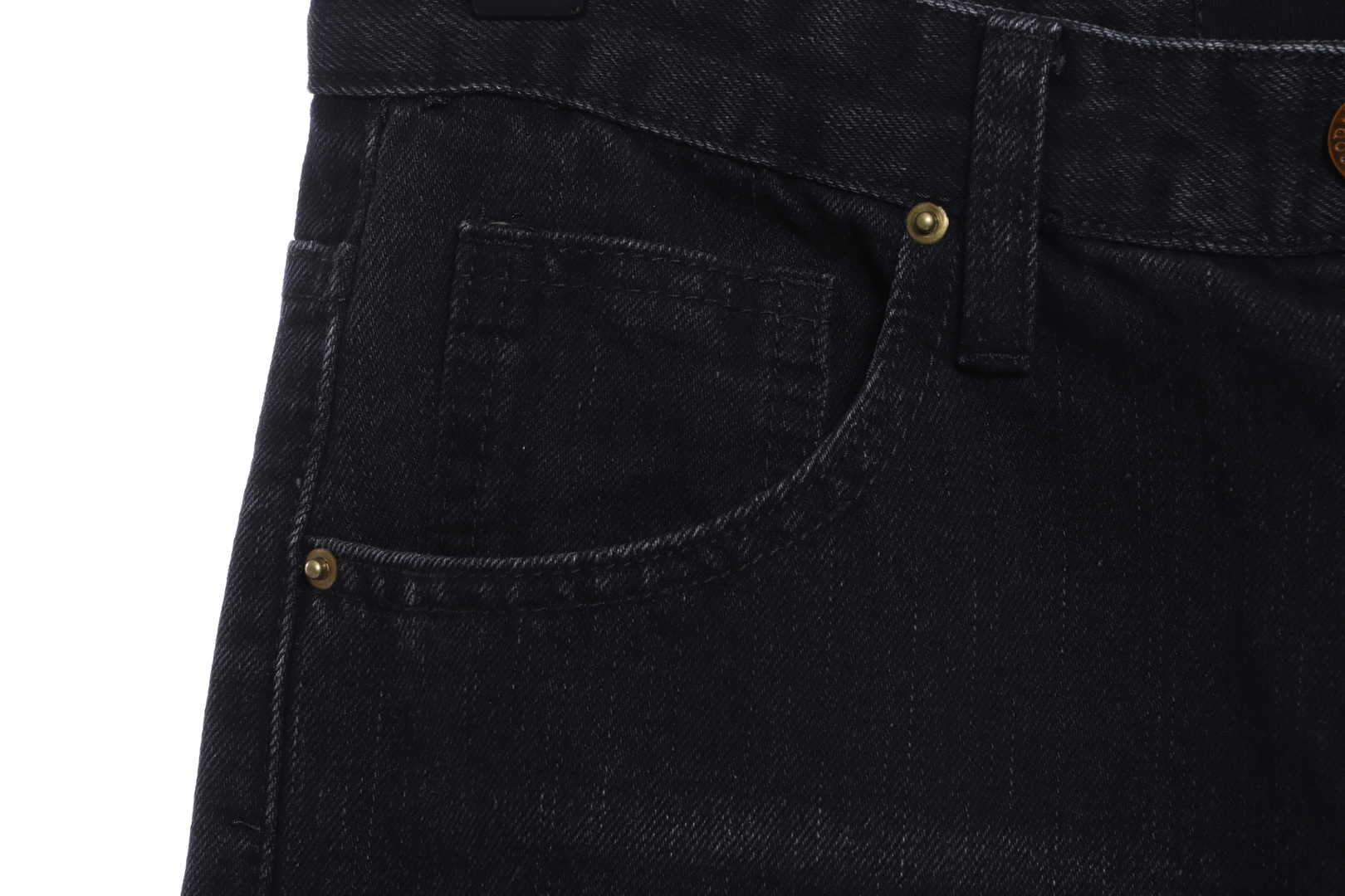 FOG Season 5 Washed Old Black Splashed Ink Slim Fit Small Feet Zipper Jeans