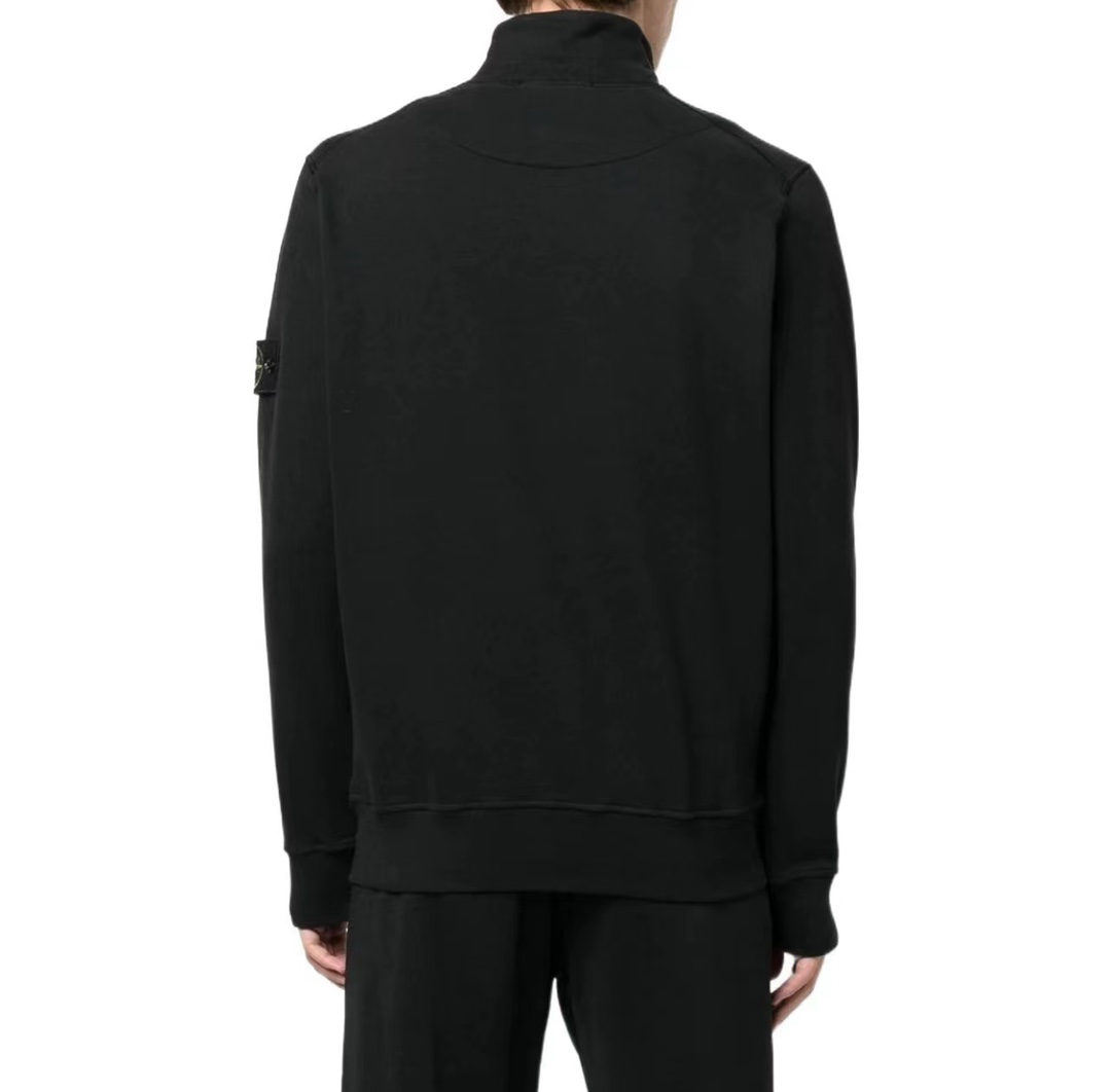 Stone Island Stand Collar Half Zip Long Sleeve Sweatshirt