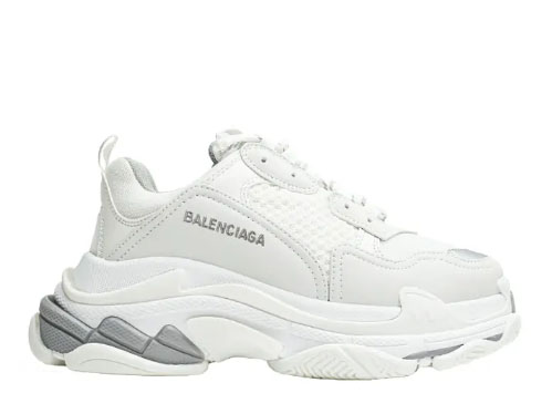 Balenciag* Triple S Trainer ‘White-Sliver Logo’