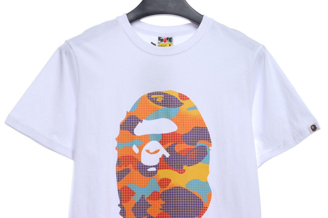 BAPE grid camouflage ape-man with short head and white sleeves