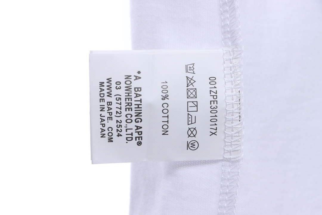 BAPE ape-man initials pattern label printing short sleeves