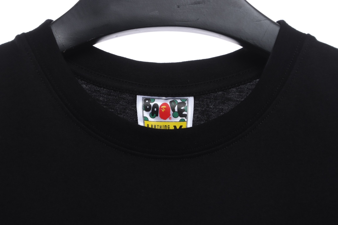 BAPE ape-man initials pattern label printing short sleeves