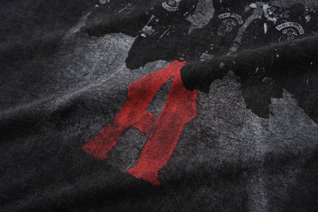 VINTAGE The son of chaos makes old retro printed short-sleeved T-shirts