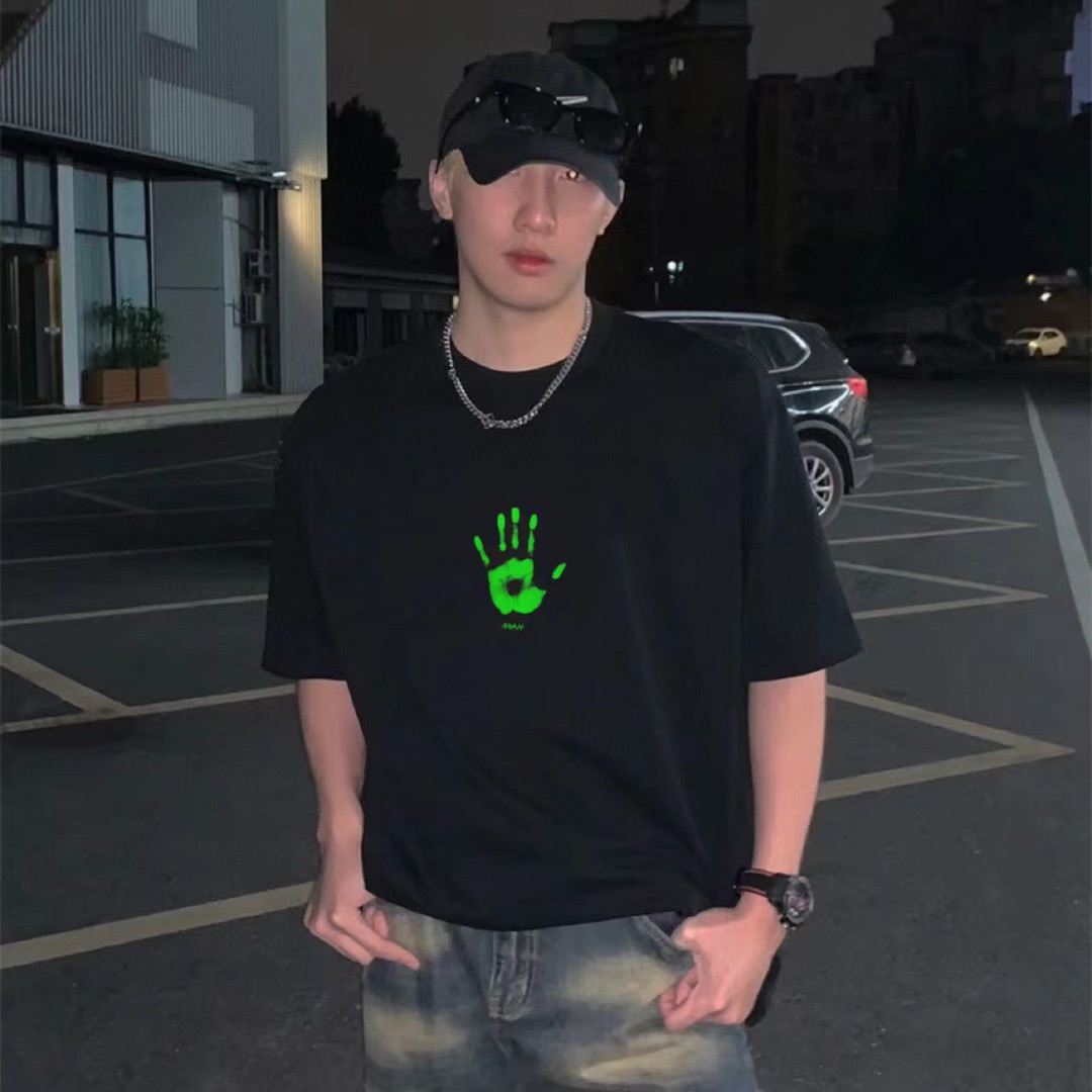 NOAH FLY Fluorescent Chest Short Sleeves