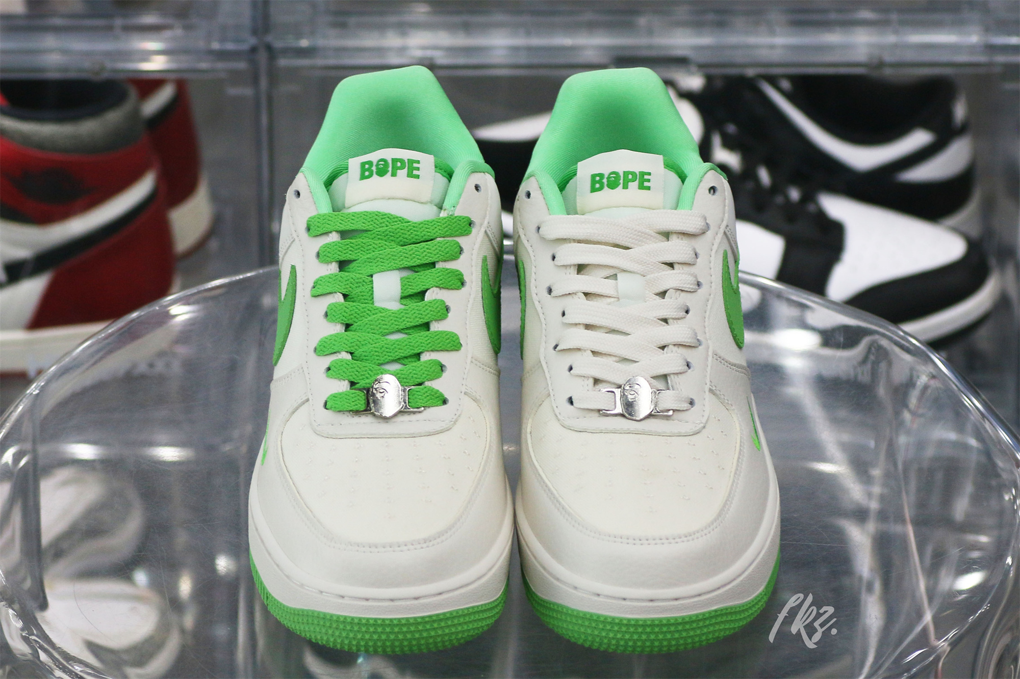 Bape X Nike Air Force 1 White Green Custom shoes
