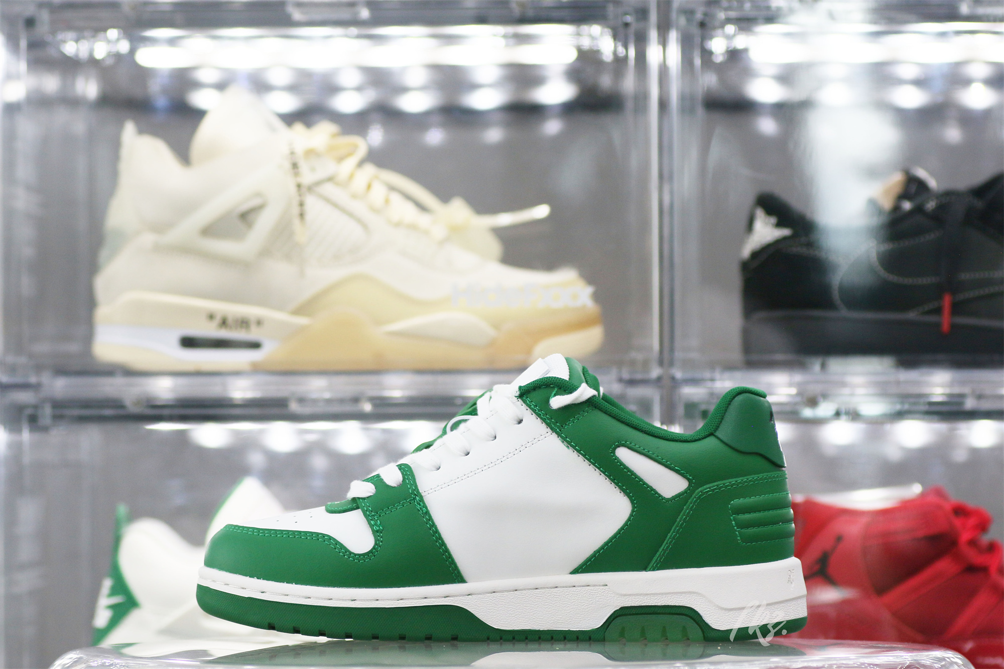 Off-White Green and White Out Of Office Sneaker