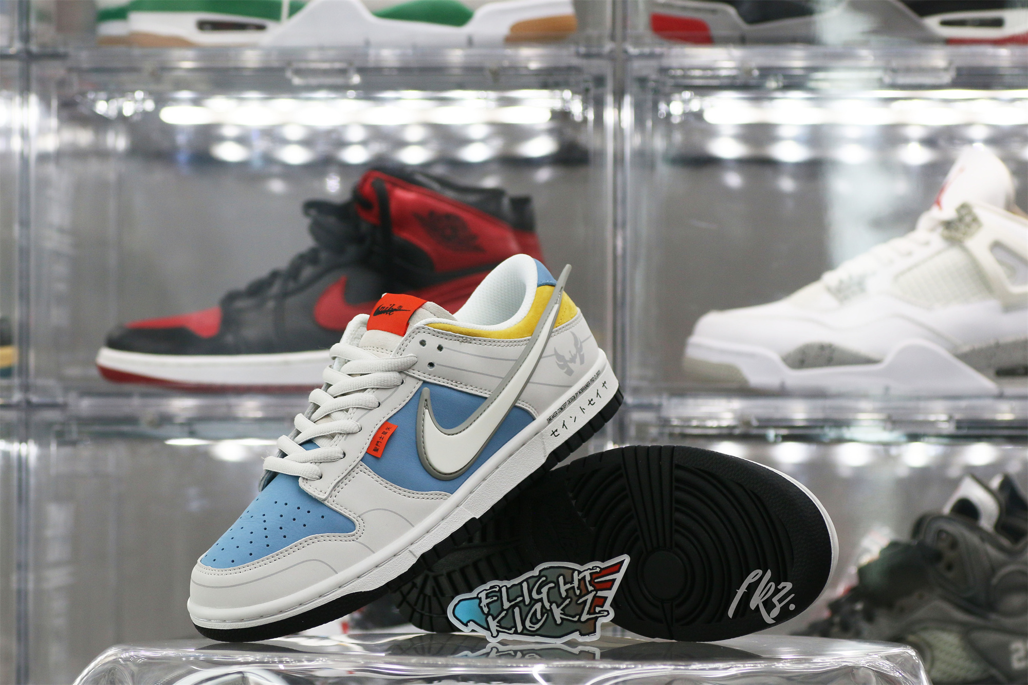 Nike SB Dunk Low & Athena Sail Blun White Grey