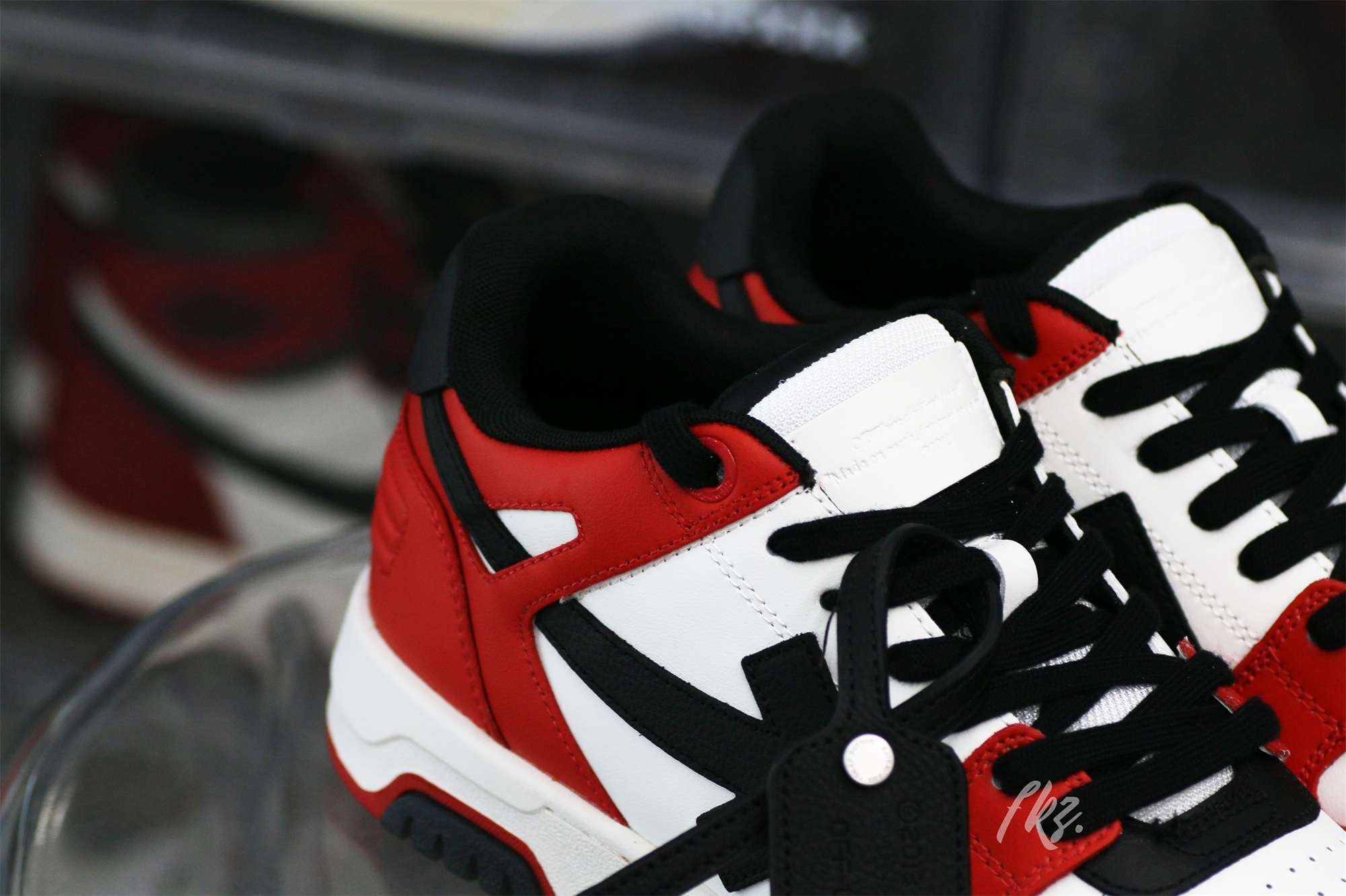 OFF-WHITE White & Black Red ‘Out Of Office’ Sneakers