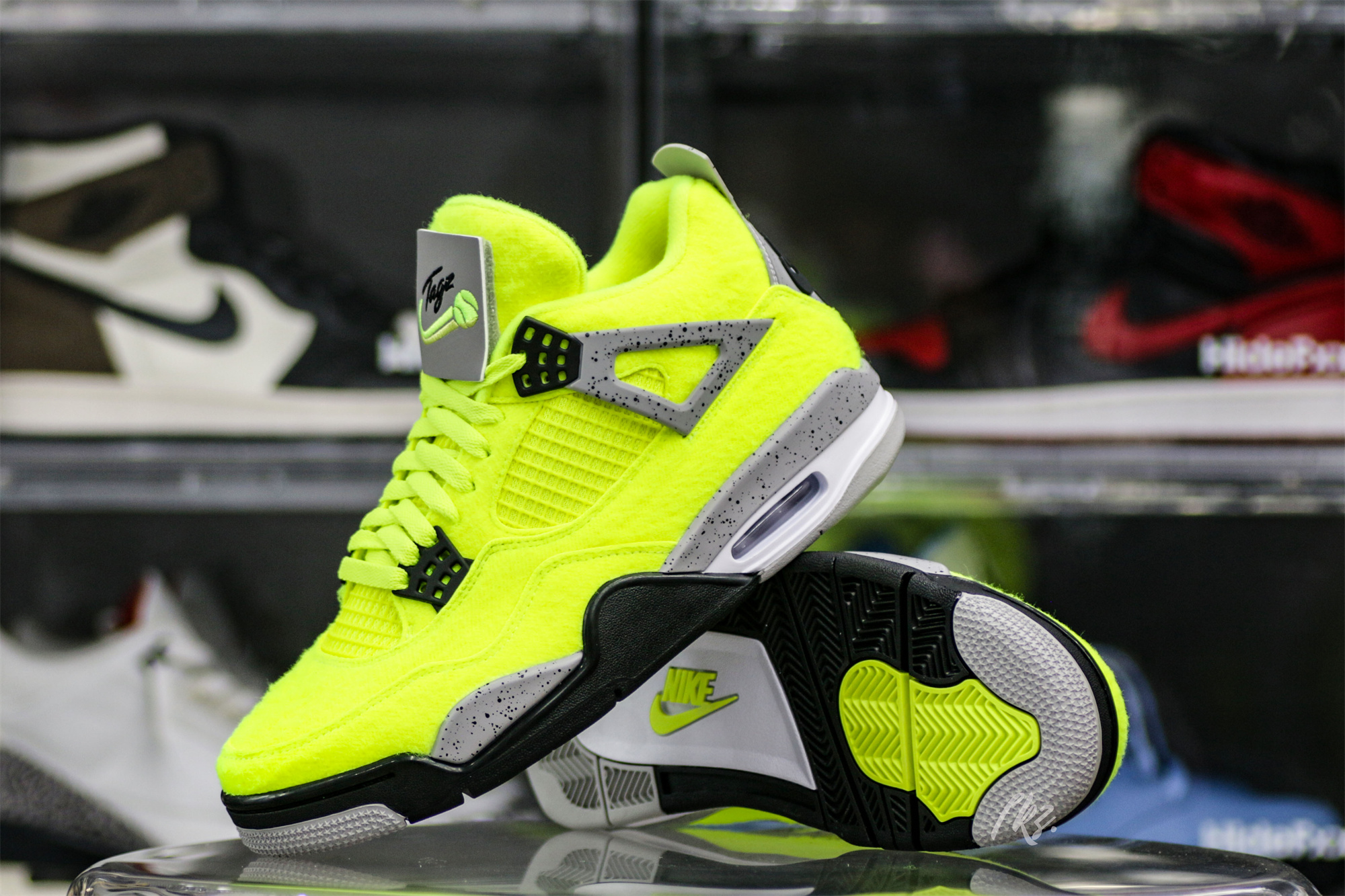 Air Jordan 4 “Tennis Ball” Custom Atomic Green/Black