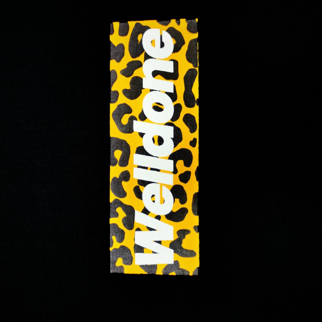 WE11D0NETRACK Leopard print Box Log T-Shirt