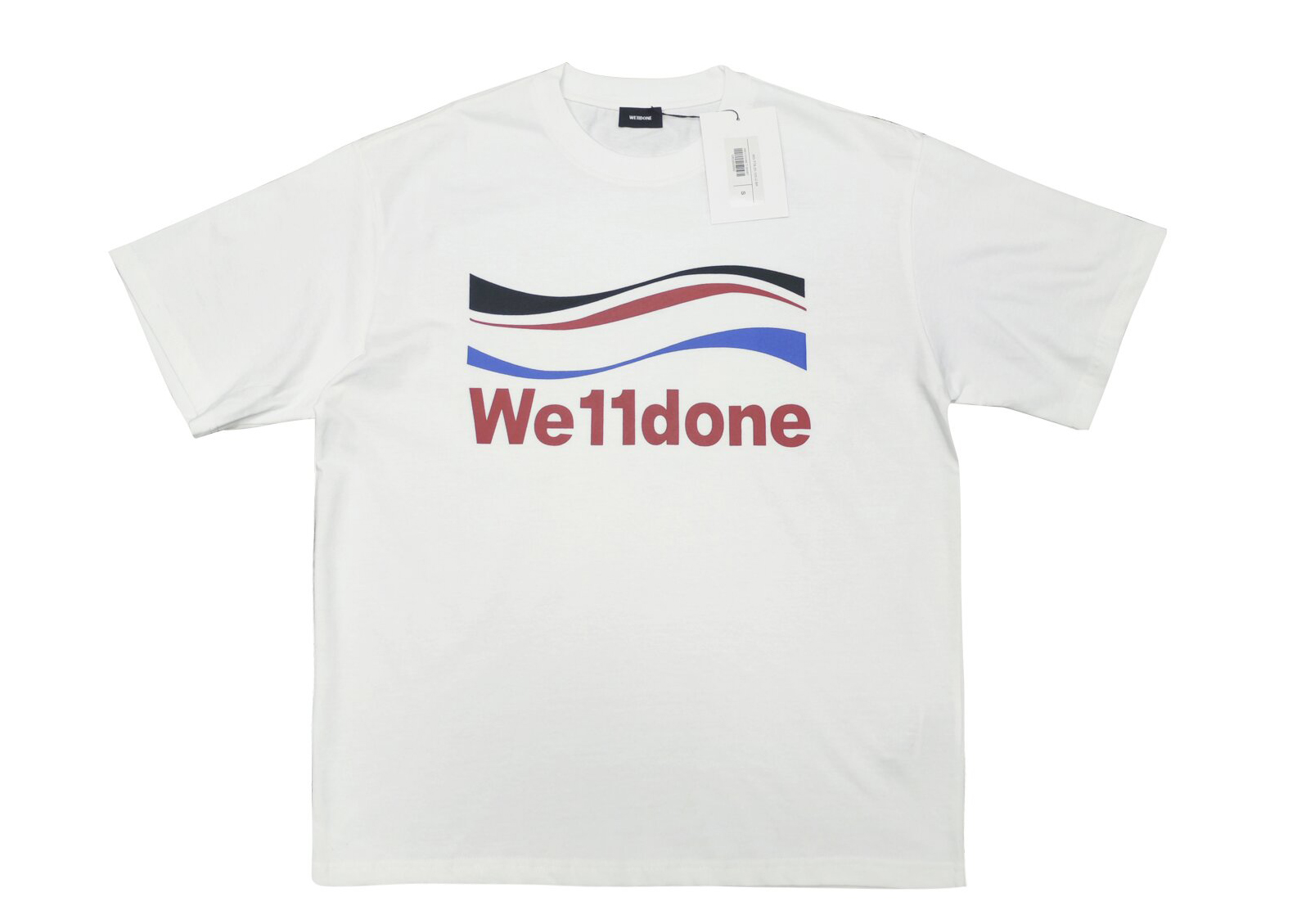 WE11D0NETRACK Sea wave with three stripes T-Shirt