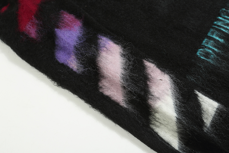 Off White black and red color-block long-sleeve sweater