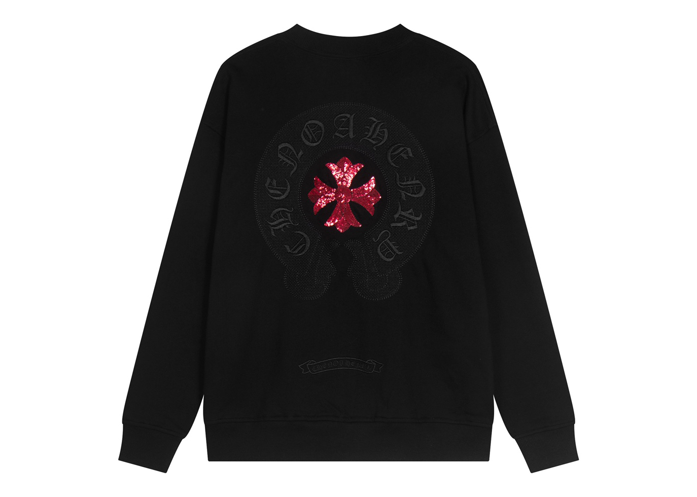 Ch*0me He**ts latest basic crewneck sweatshirt black/red