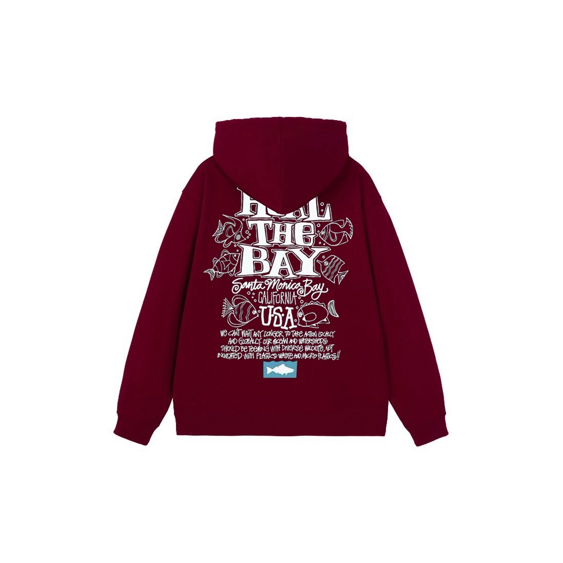 Stu$$y x Heal the Bay IZmA SS23 Heal the Bay Ocean Pigment Dyed Tee Graphic Printed Hoodie