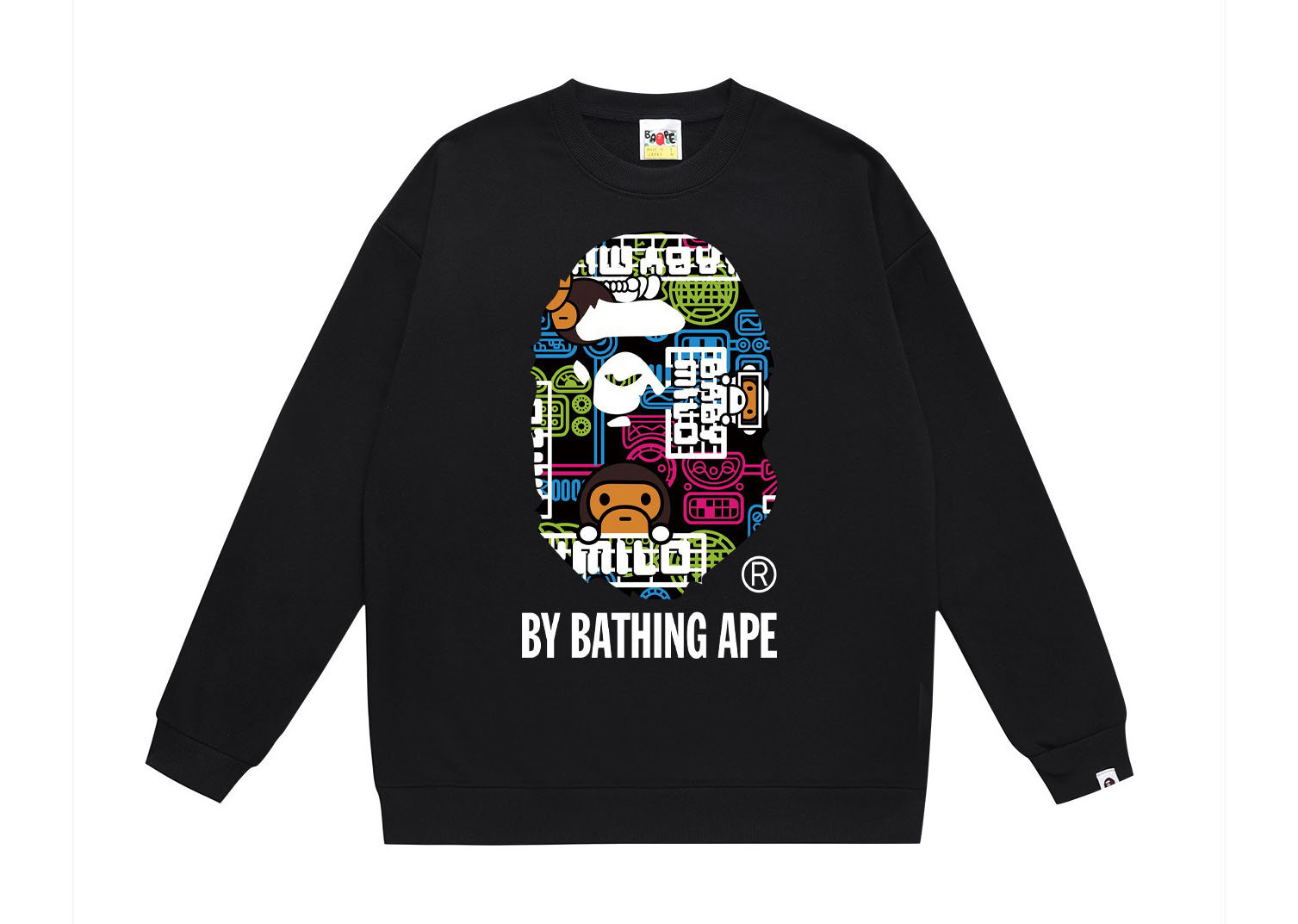 BAPE Ape Head cartoon graphic crewneck sweatshirt