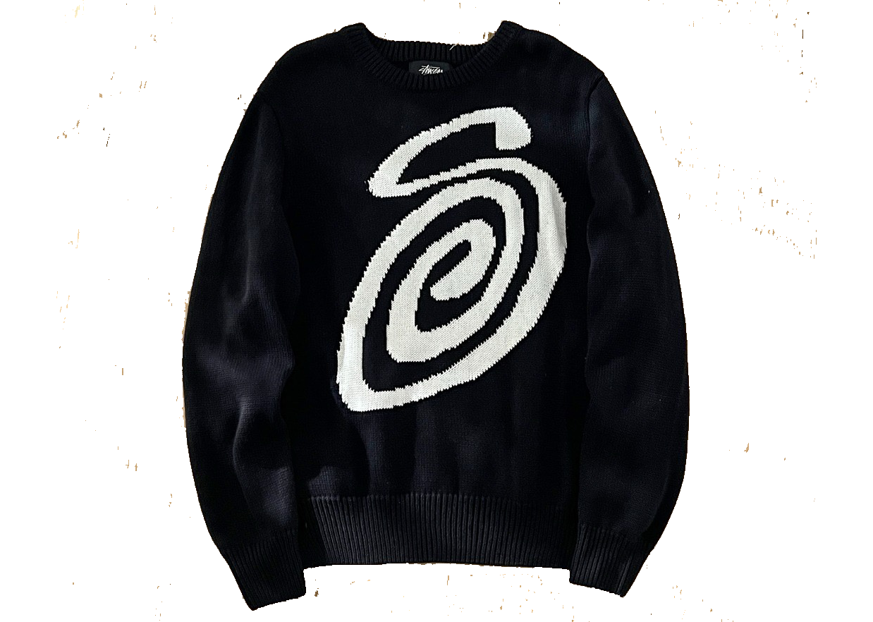 Stussy S curly mosquito coil knit sweater