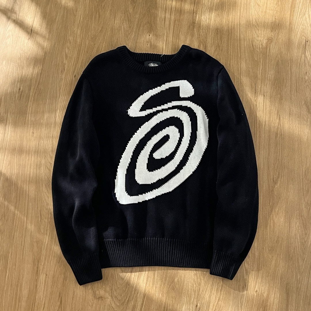Stussy S curly mosquito coil knit sweater