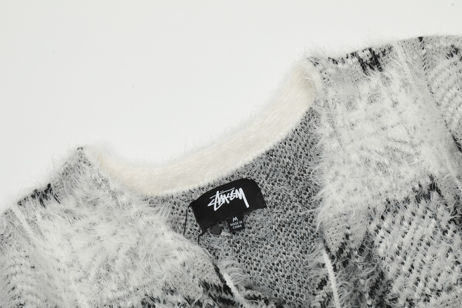 Stussy Hairy Plaid Cardigan Sweater