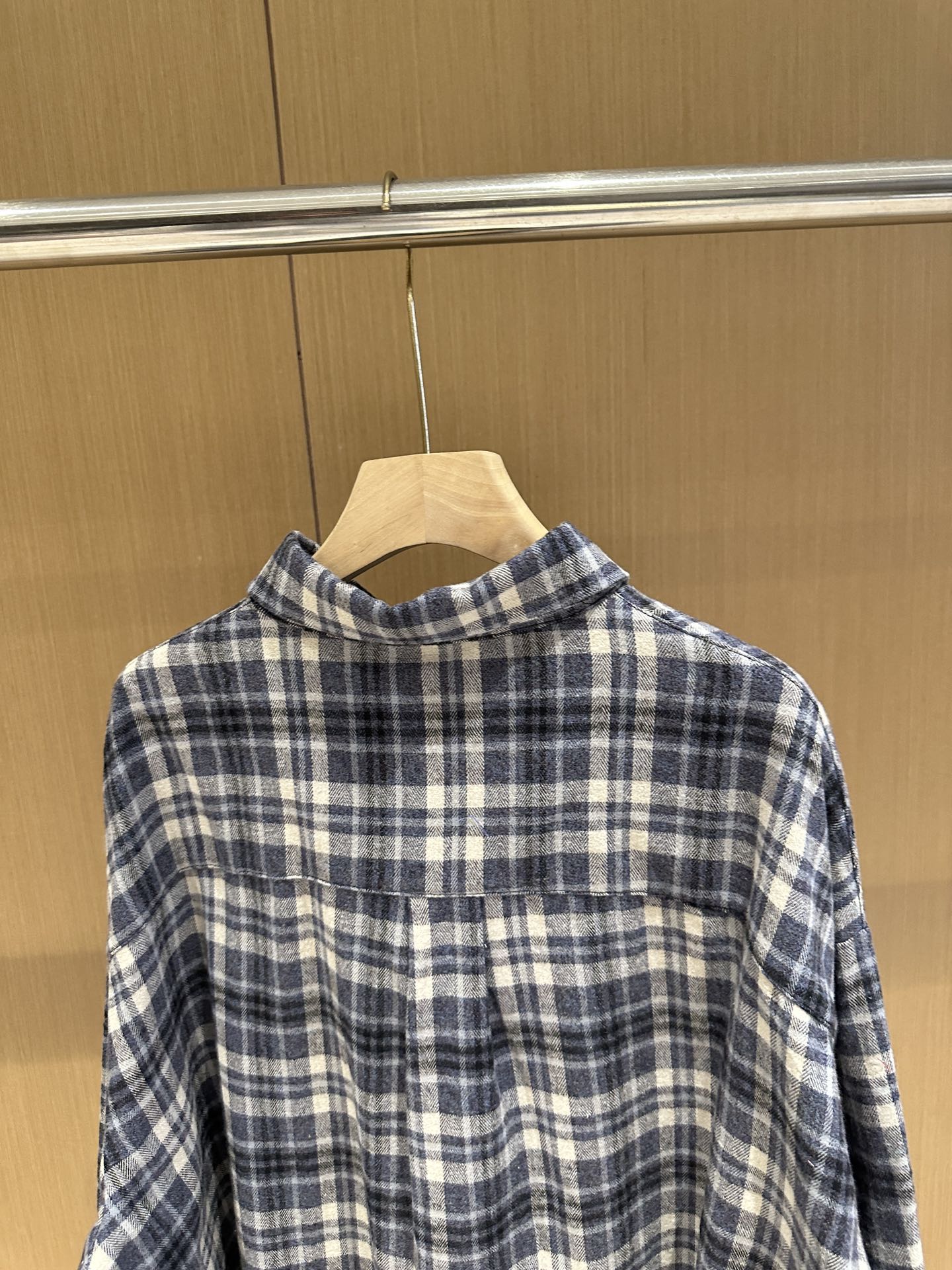 Far Archive Flannel Tassel Blue Plaid Shirt