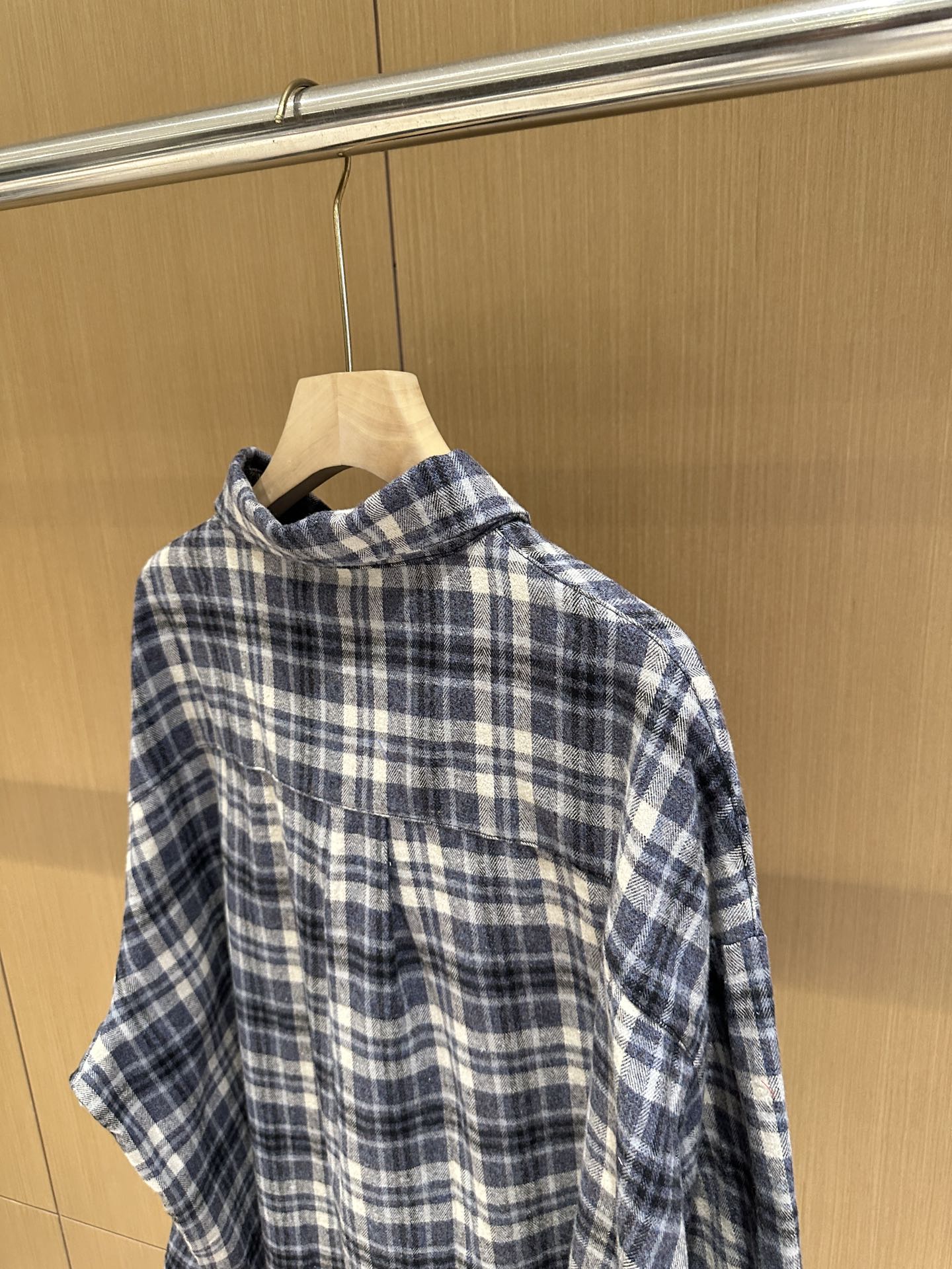 Far Archive Flannel Tassel Blue Plaid Shirt