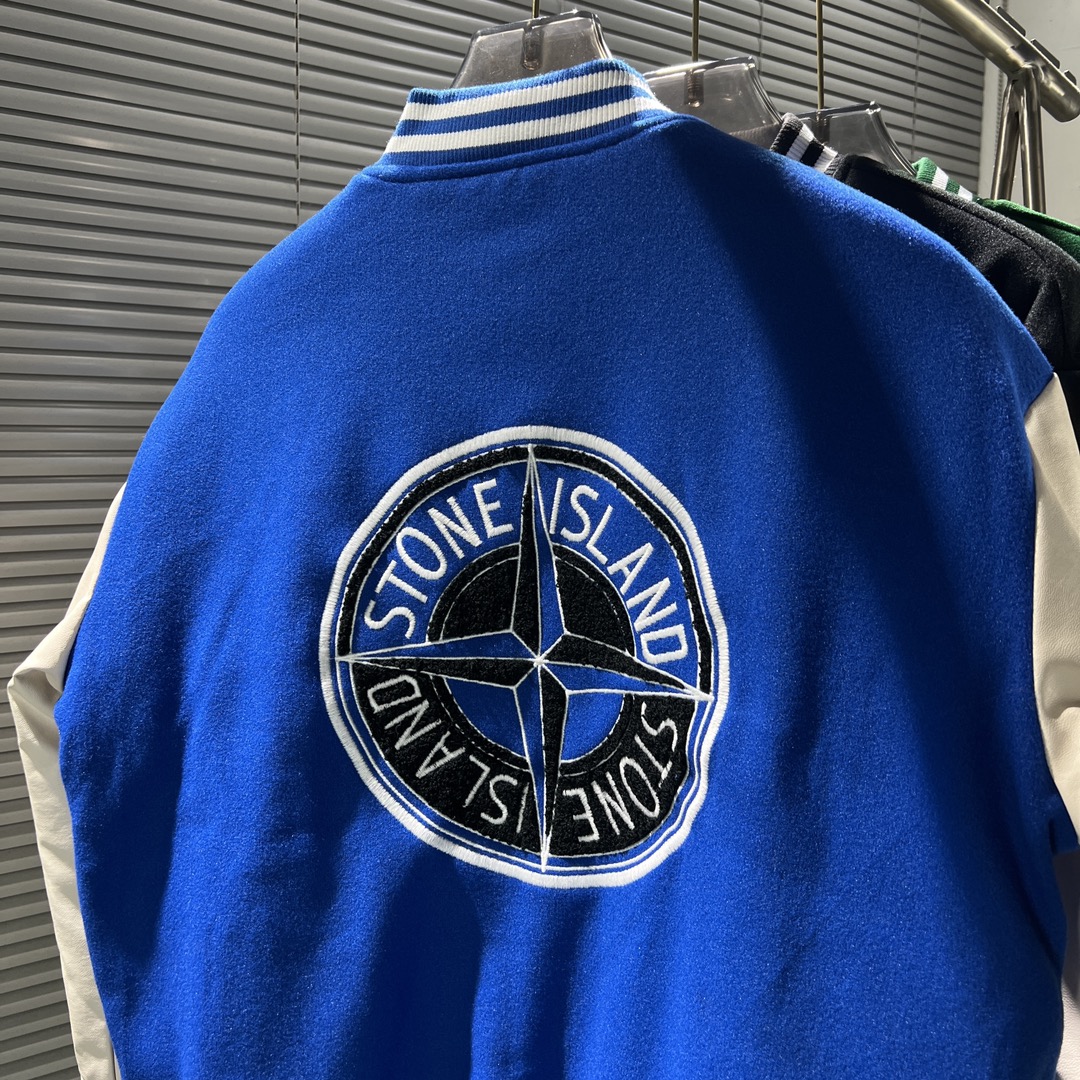 Stone 1Sland stone island splicing baseball tweed jacket