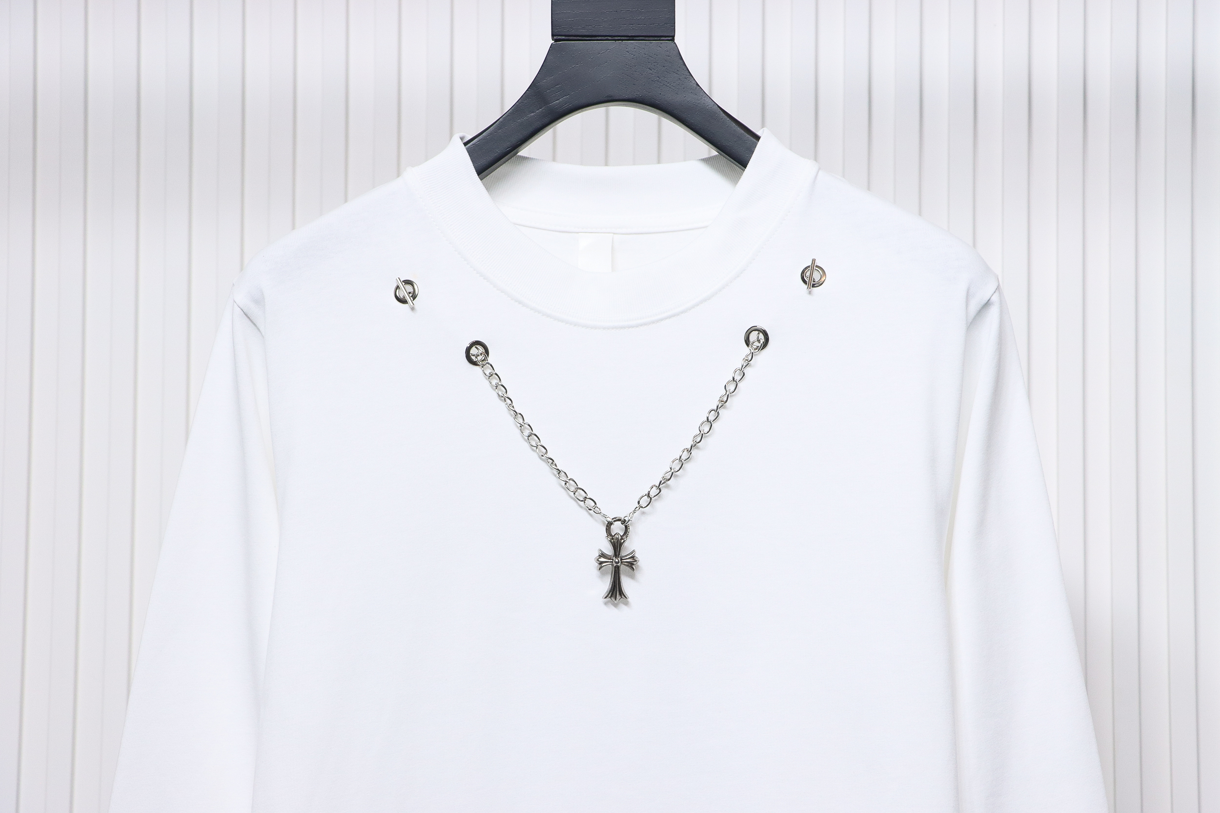 Chorme Heart Cross pendant Long Sleeve T-Shirt